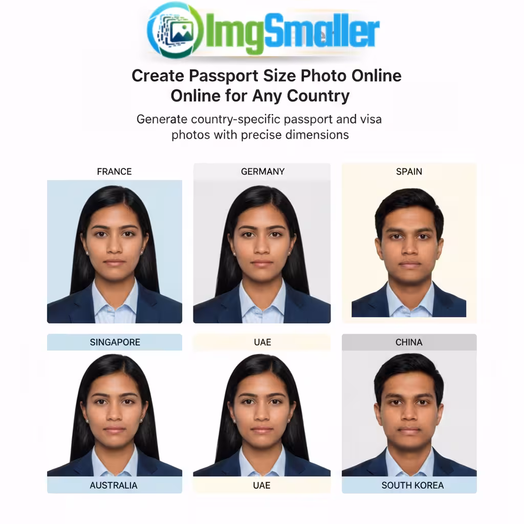 Create Passport Size Photo Online for Any Country Create passport size photo online for any country with white background and auto face adjustment